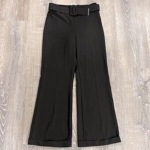 NWT Goa Goa Made In Italy Designer Belted Cuffed Trouser Wide Leg Flare Pants